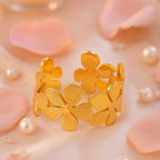 Shoperly Rings Flower 18k Gold Plated Stainless Steel ring