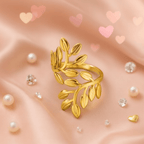 Shoperly Rings Leafy Love Ring 18k Gold Plated Stainless Steel Tarnish Free Waterproof Female Jewellery