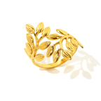 Shoperly Rings Leafy Love Ring 18k Gold Plated Stainless Steel Tarnish Free Waterproof Female Jewellery