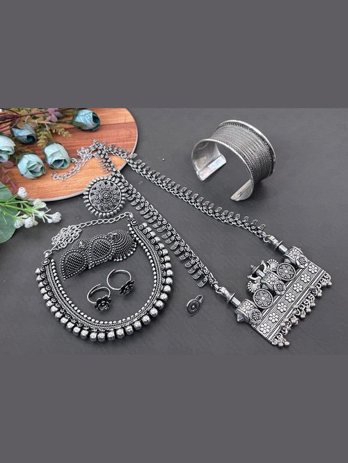 Aganya kreation Combo Garba Combo - Elegant German Silver Jewelry Set Combo Combo 2