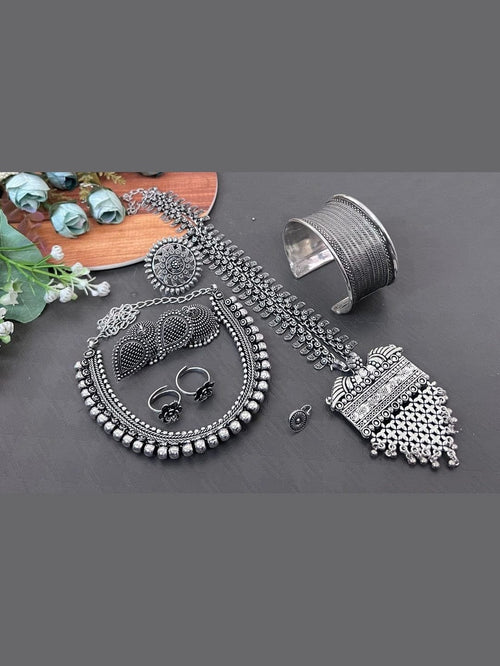 Aganya kreation Combo Garba Combo - Elegant German Silver Jewelry Set Combo Combo 3