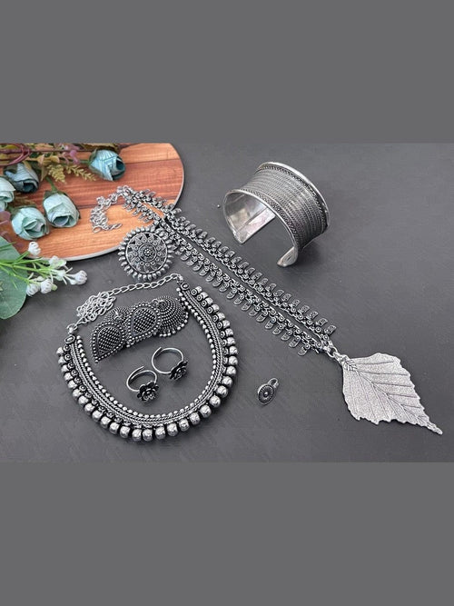 Aganya kreation Combo Garba Combo - Elegant German Silver Jewelry Set Combo Combo 4