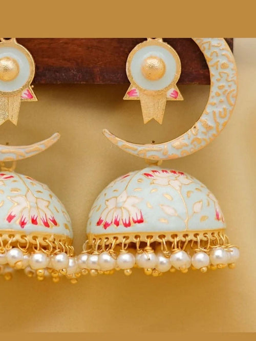 Aganya kreation Earrings Half Moon Jhumki - Elegant Chand Jhumki Jewelry