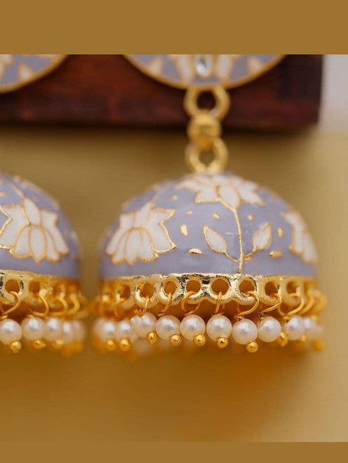 Aganya kreation Earrings Lotus Earing - Exquisite Meenakari & Brass Jewelry