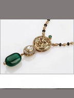 Aganya kreation Elegant Sanvika Mangalsutra with Earrings - 18k Gold Plated