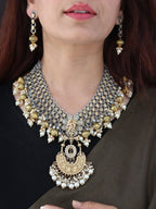 Aganya kreation German silver set Maithili Set - Exquisite German Silver Kundan Jewelry