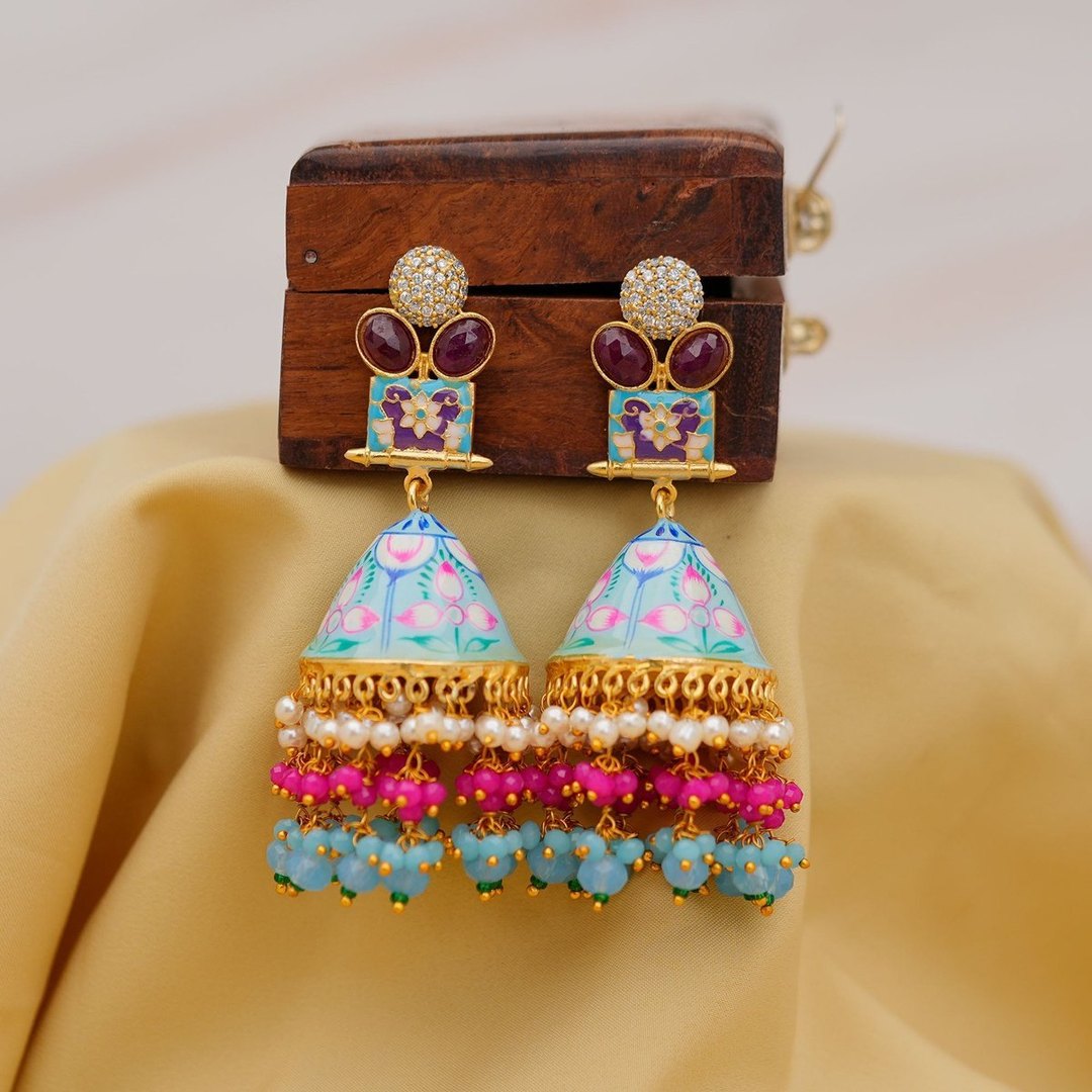 Meenakari Earrings - Aganya kreation