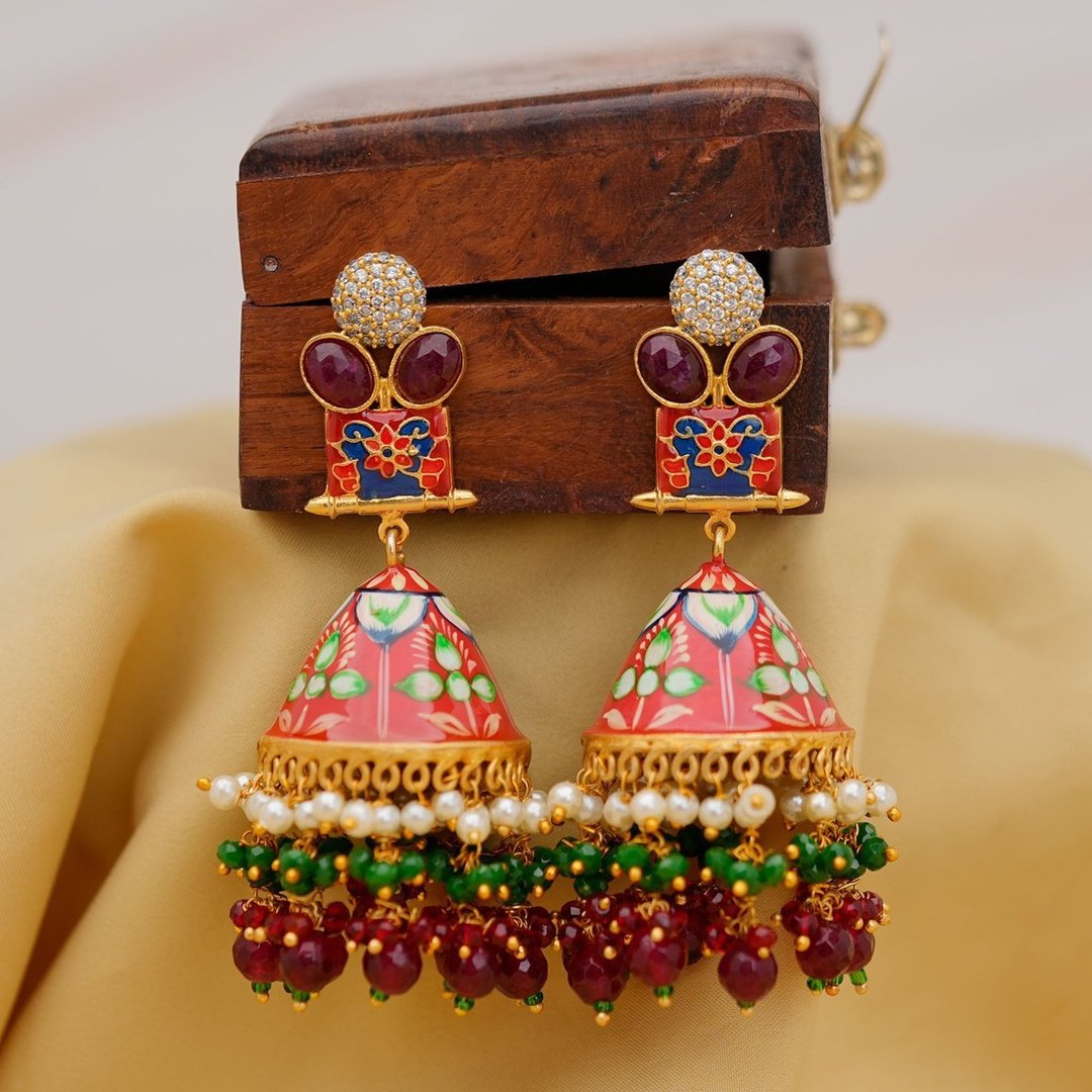 Meenakari Earrings - Aganya kreation